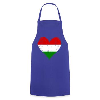 Ungarn Flagge Herz used - Kochschürze - Royalblau - Vorne - AI Model Male 185 dark (185cm)