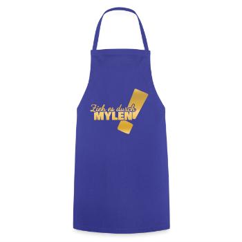 Mylen als Durchhalten - Kochschürze - Royalblau - Vorne - AI Model Male 185 dark (185cm)