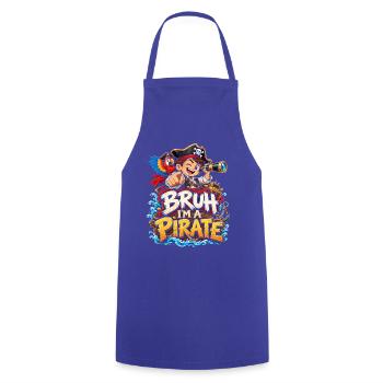 Bruh, ich bin Pirat - Kochschürze - Royalblau - Vorne - AI Model Male 185 dark (185cm)