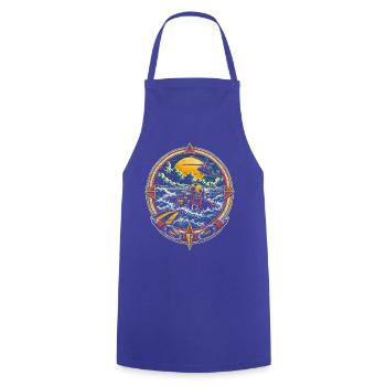 Rettungsschwimmer Wasserrettung - Kochschürze - Royalblau - Vorne - AI Model Male 185 dark (185cm)