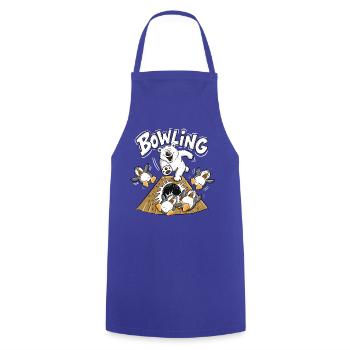 Bowling Eisbär Pinguine Tierhumor Cartoon Kegeln - Kochschürze - Royalblau - Vorne - AI Model Male 185 dark (185cm)