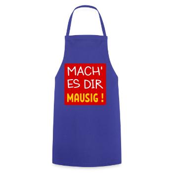 MAUSIGES LEBEN LEBENSMOTTO - Kochschürze - Royalblau - Vorne - AI Model Male 185 dark (185cm)