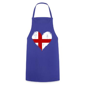 England Herzflagge Grunge - Kochschürze - Royalblau - Vorne - AI Model Male 185 dark (185cm)