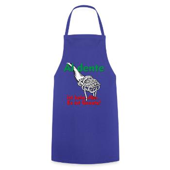 Al dente ist kein Vibe. Das ist Gesetz! - Kochschürze - Royalblau - Vorne - AI Model Male 185 dark (185cm)