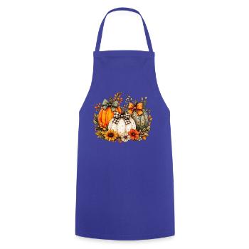 Herbsternte Kürbisstrauß - Kochschürze - Royalblau - Vorne - AI Model Male 185 dark (185cm)