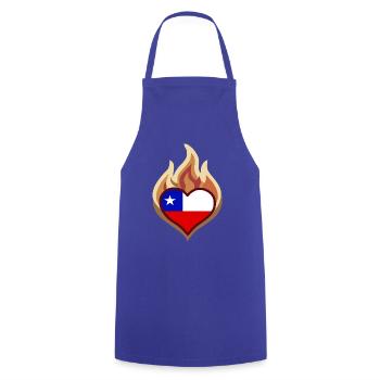 Flammenherz Chile Flagge - Kochschürze - Royalblau - Vorne - AI Model Male 185 dark (185cm)