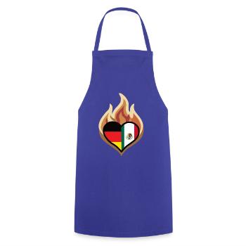 Flammenherz Deutschland Mexiko - Kochschürze - Royalblau - Vorne - AI Model Male 185 dark (185cm)