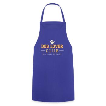 Dog Lover Club – Varsity College Style - Kochschürze - Royalblau - Vorne - AI Model Male 185 dark (185cm)
