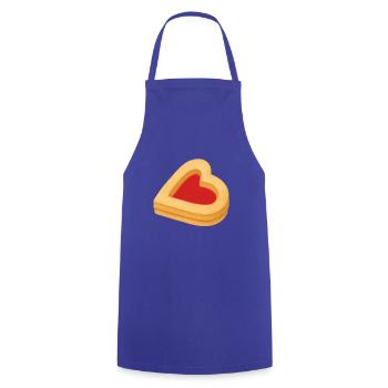 Keksherz - Kochschürze - Royalblau - Vorne - AI Model Male 185 dark (185cm)