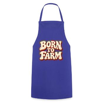 Born to Farm Retro Schrift - Kochschürze - Royalblau - Vorne - AI Model Male 185 dark (185cm)