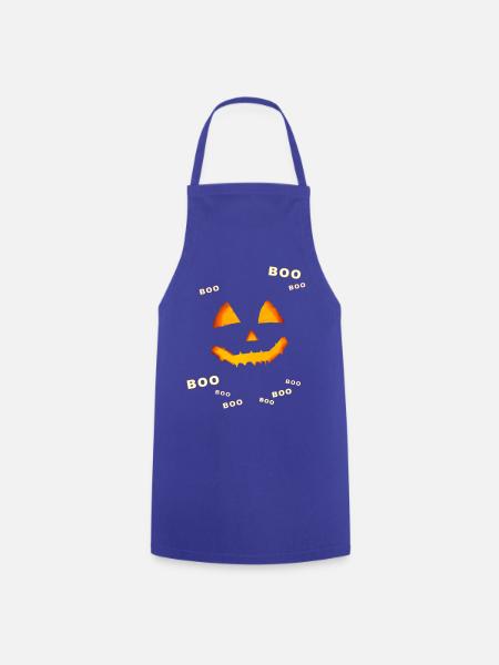 Halloween-Kürbisbuh - Kochschürze - Royalblau