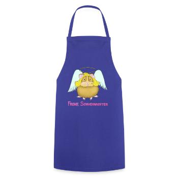 Weihnachtsengerl Meerschweinchen  - Kochschürze - Royalblau - Vorne - AI Model Male 185 dark (185cm)