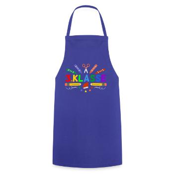 3.Klasse Geschenk Erster Schultag Schulanfang - Kochschürze - Royalblau - Vorne - AI Model Male 185 dark (185cm)