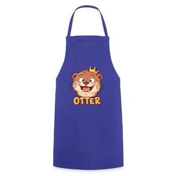 OTTER – Lustiger Otter mit Krone - Kochschürze - Royalblau - Vorne - AI Model Male 185 dark (185cm)