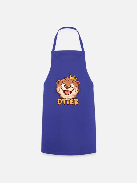 OTTER – Lustiger Otter mit Krone - Kochschürze - Royalblau