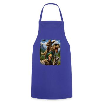 Mallard Duck Selfie Bigfoot T Rex UFO Funny Gifts - Kochschürze - Royalblau - Vorne - AI Model Male 185 dark (185cm)