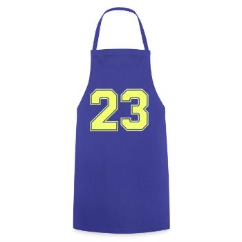 Neon 23 Retro Bold - Kochschürze - Royalblau - Vorne - AI Model Male 185 dark (185cm)