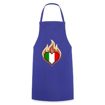 Flammenherz Italienflagge - Kochschürze - Royalblau - Vorne - AI Model Male 185 dark (185cm)