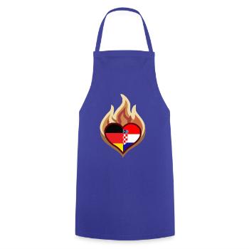 Flammenherz Deutschland Kroatien - Kochschürze - Royalblau - Vorne - AI Model Male 185 dark (185cm)