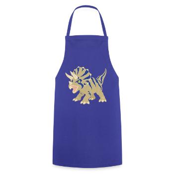 Blau gestreifter Triceratops Print - Kochschürze - Royalblau - Vorne - AI Model Male 185 dark (185cm)