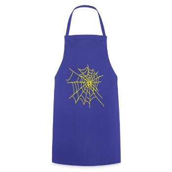 gelbes spinnennetz  - Kochschürze - Royalblau - Vorne - AI Model Male 185 dark (185cm)