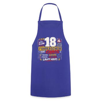18 Geburtstag Führerschein Volljährig Geschenk - Kochschürze - Royalblau - Vorne - AI Model Male 185 dark (185cm)