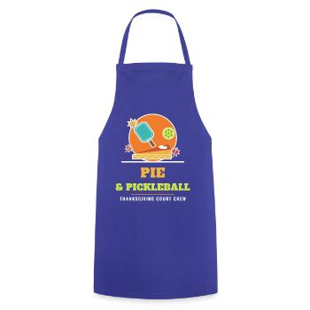 Pie and Pickleball Lustiges Thanksgiving-Pickleball - Kochschürze - Royalblau - Vorne - AI Model Male 185 dark (185cm)