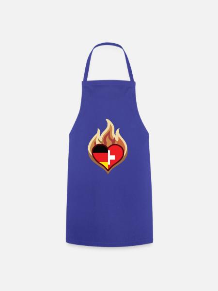 Flammenherz Deutschland Schweiz - Kochschürze - Royalblau