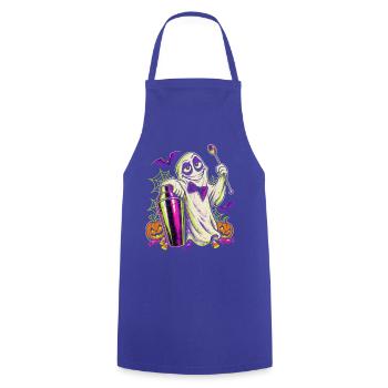 Halloween Geist Barkeeper für Nachtschicht Barteam - Kochschürze - Royalblau - Vorne - AI Model Male 185 dark (185cm)