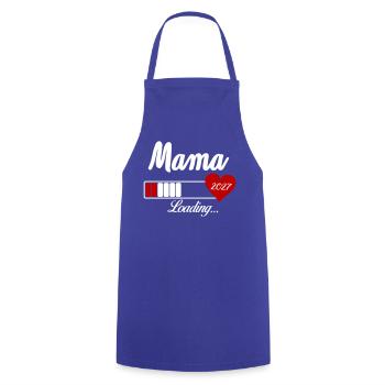 Mama Loading 2027 Herz - Kochschürze - Royalblau - Vorne - AI Model Male 185 dark (185cm)