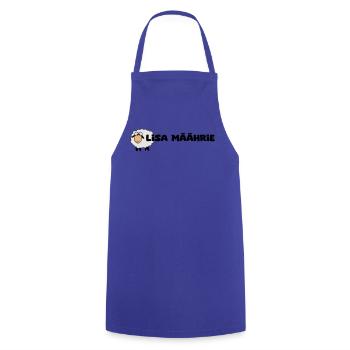 Lisa Marie - Schriftzug Lisa Mäährie mit Schaf - Kochschürze - Royalblau - Vorne - AI Model Male 185 dark (185cm)