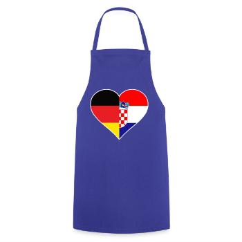 Deutsch-Kroatisches Flaggenherz - Kochschürze - Royalblau - Vorne - AI Model Male 185 dark (185cm)