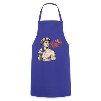 Ma Che Cazzo?! – David mit italienischem Temperame - Kochschürze - Royalblau - Vorne - AI Model Male 185 dark (185cm)