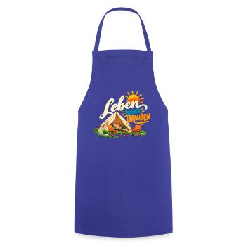 Leben Draußen Camping Vibes - Kochschürze - Royalblau - Vorne - AI Model Male 185 dark (185cm)