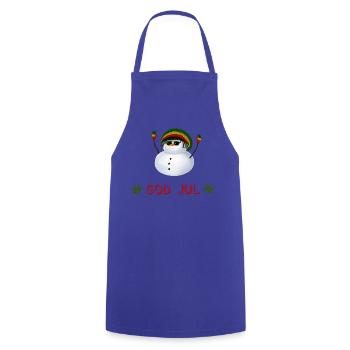 Rasta Schneemann God Jul - Schwedisch - Kochschürze - Royalblau - Vorne - AI Model Male 185 dark (185cm)
