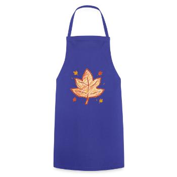 Herbst-Ahornblatt – Warme Herbstfarben - Kochschürze - Royalblau - Vorne - AI Model Male 185 dark (185cm)