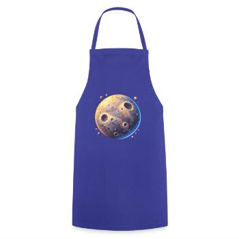 Mondkrater Farbenspiel - Kochschürze - Royalblau - Vorne - AI Model Male 185 dark (185cm)