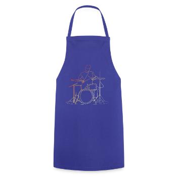 Schlagzeuger Retro Look - Kochschürze - Royalblau - Vorne - AI Model Male 185 dark (185cm)
