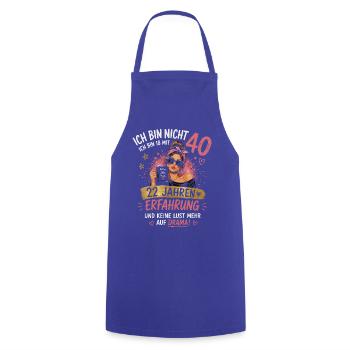 40 Geburtstag Frau Geschenk Lustiger Spruch - Kochschürze - Royalblau - Vorne - AI Model Male 185 dark (185cm)