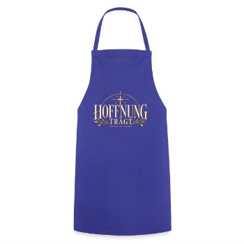 Glaube trägt Geschenkidee Christliches Design - Kochschürze - Royalblau - Vorne - AI Model Male 185 dark (185cm)