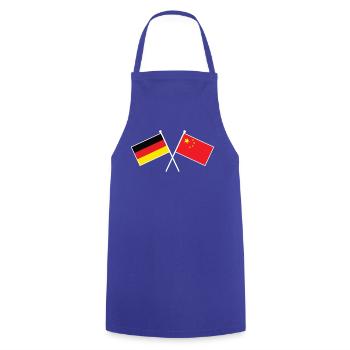 Germany x China Friendship Flags - Kochschürze - Royalblau - Vorne - AI Model Male 185 dark (185cm)