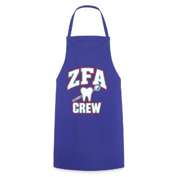 ZFA Crew – Zahnmedizin Team & Praxisalltag - Kochschürze - Royalblau - Vorne - AI Model Male 185 dark (185cm)