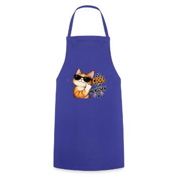Zu cool für Menschen – Lustige Katze - Kochschürze - Royalblau - Vorne - AI Model Male 185 dark (185cm)