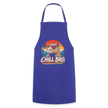 CHILL BRO – Lustiges Capybara mit Sonnenbrille - Kochschürze - Royalblau - Vorne - AI Model Male 185 dark (185cm)