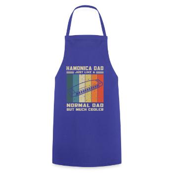 Mundharmonika Papa Wie Normaler Papa Aber Cooler - Kochschürze - Royalblau - Vorne - AI Model Male 185 dark (185cm)