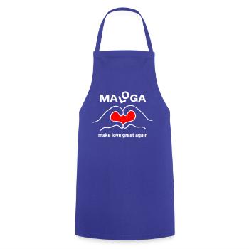 MALOGA  - Make Love Great Again - Kochschürze - Royalblau - Vorne - AI Model Male 185 dark (185cm)