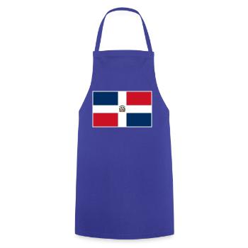 Dominican Republic Flag Classic Frame - Kochschürze - Royalblau - Vorne - AI Model Male 185 dark (185cm)