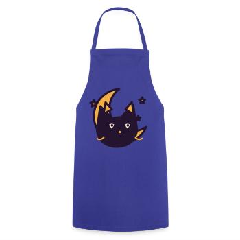 Mondkatze im Traumlicht - Kochschürze - Royalblau - Vorne - AI Model Male 185 dark (185cm)