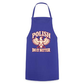 Polnischer Adler und Nationalstolz - Kochschürze - Royalblau - Vorne - AI Model Male 185 dark (185cm)