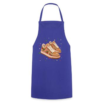 Lebkuchen-Sneaker zu Weihnachten  - Kochschürze - Royalblau - Vorne - AI Model Male 185 dark (185cm)